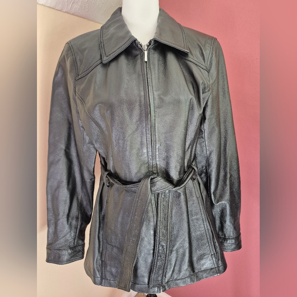 East 5th Genuine Leather Belted Jacket - Womens Size Medium